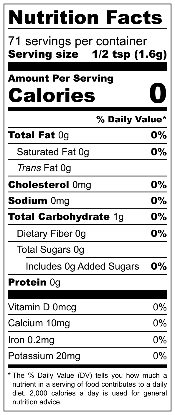 Nutrition Fact sheet