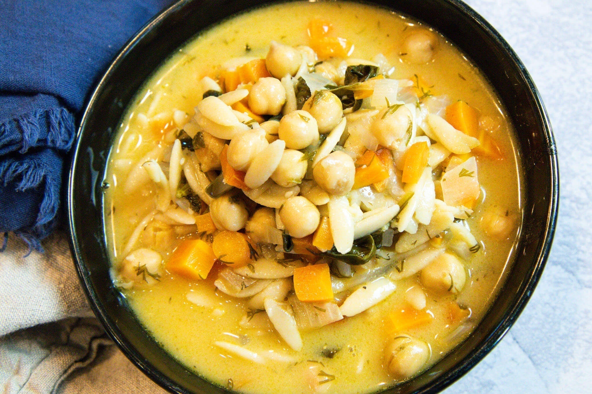 Lemon Chickpea Orzo Soup Image