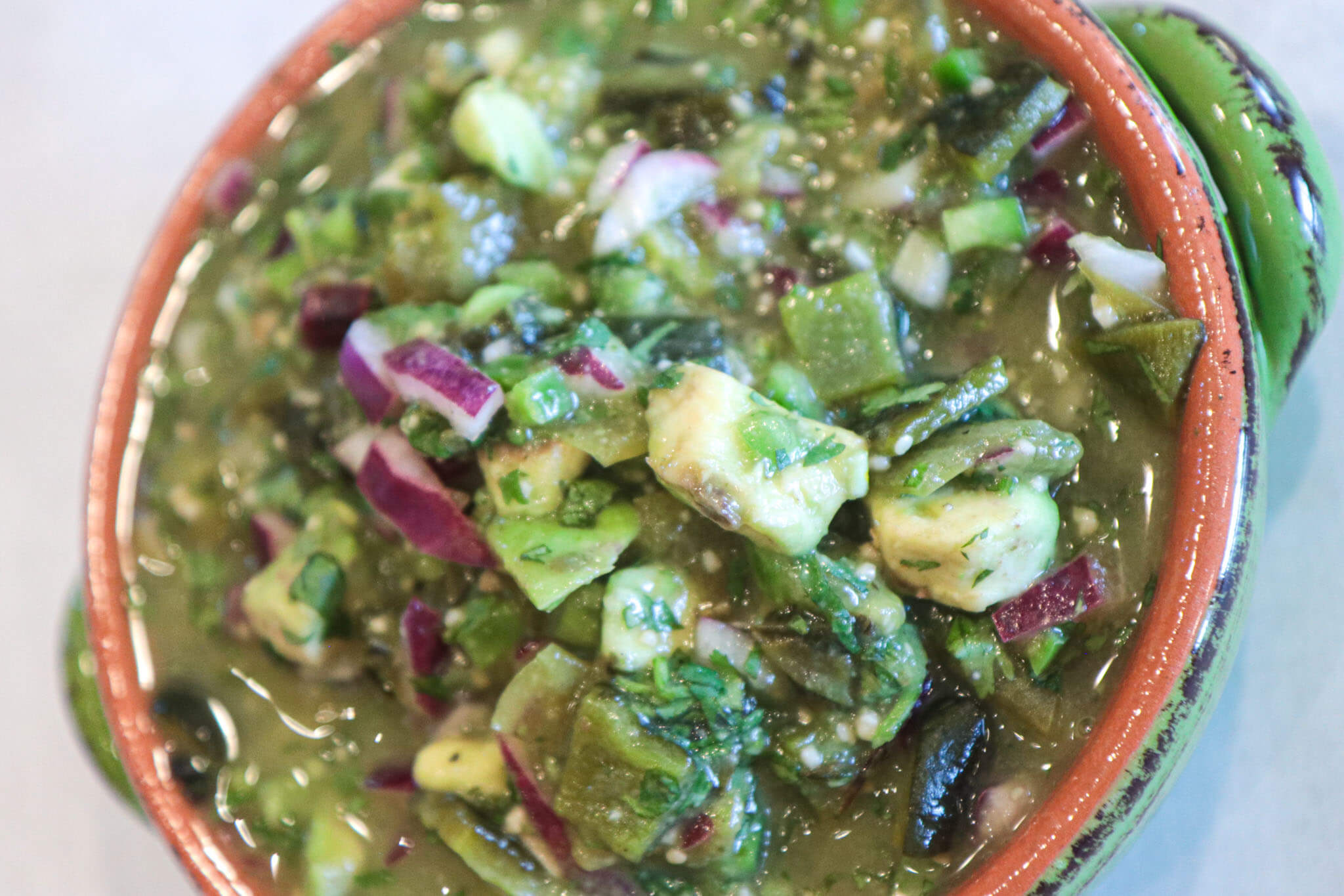 Roasted Tomatillo Avocado Salsa