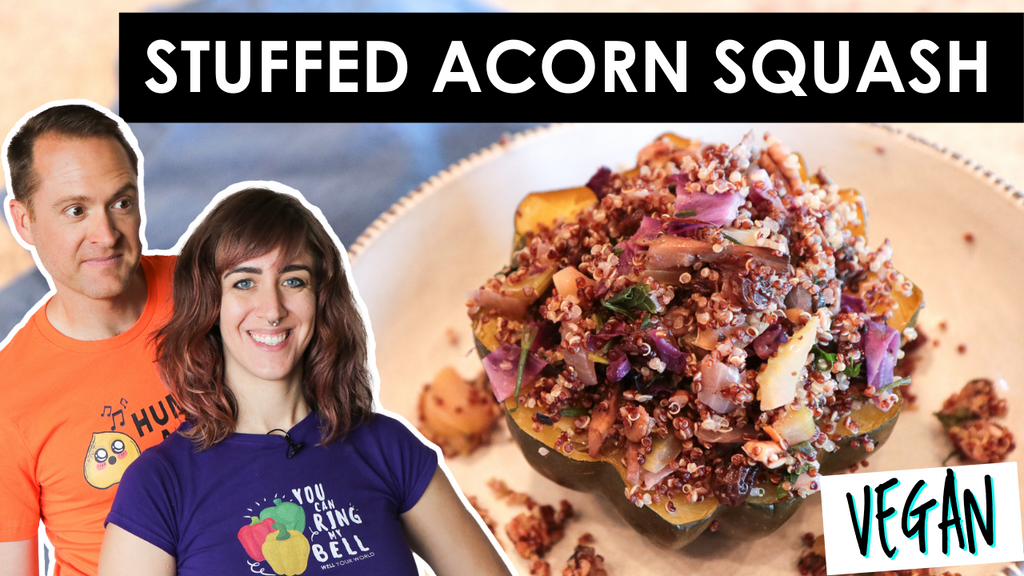 For The Love Of Gourd: Stuffed Acorn Squash Recipe | Vegan Oil Free