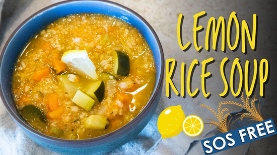 Greek Lemon Rice Soup | Vegan Oil Free