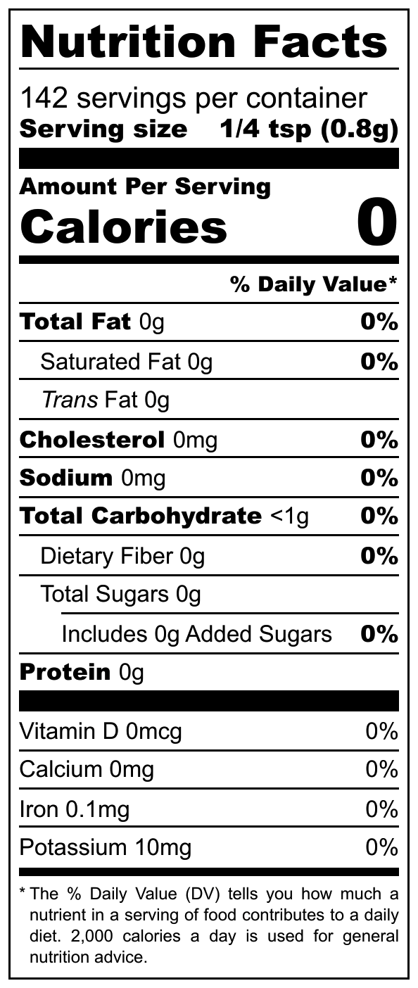 Nutrition Fact sheet