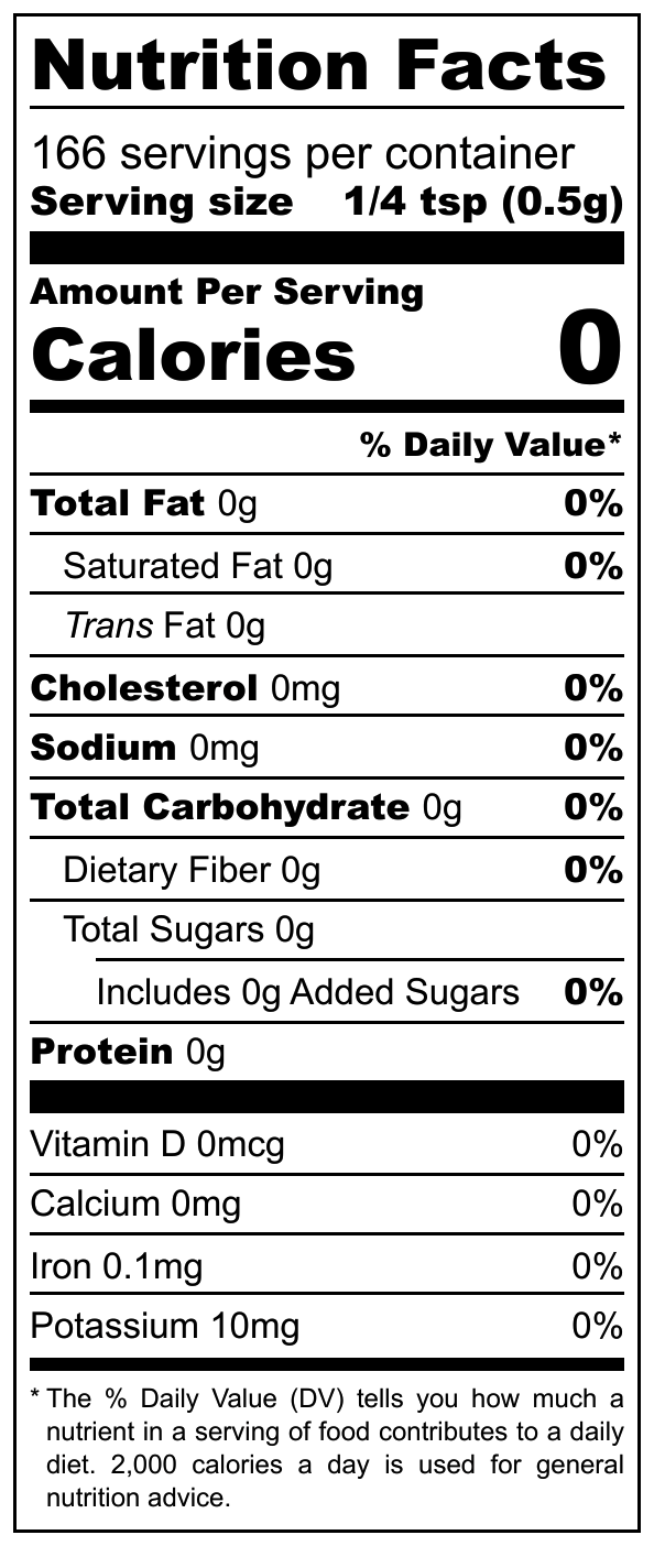 Nutrition Fact sheet