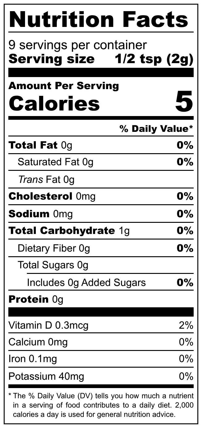 Nutrition Fact sheet