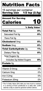 Nutrition Fact sheet