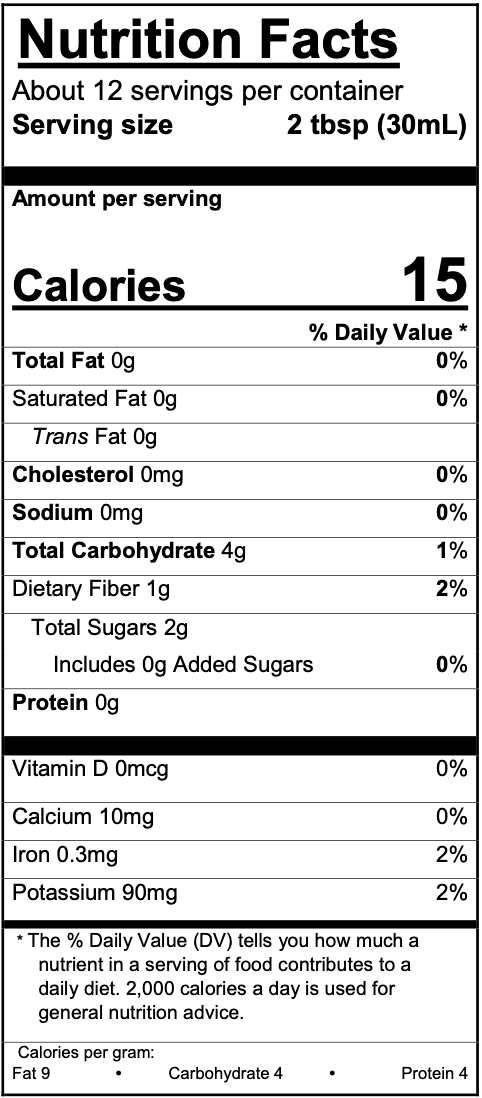 Nutrition Fact sheet