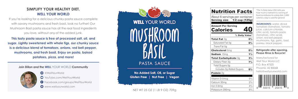 Mushroom Basil Pasta Sauce
